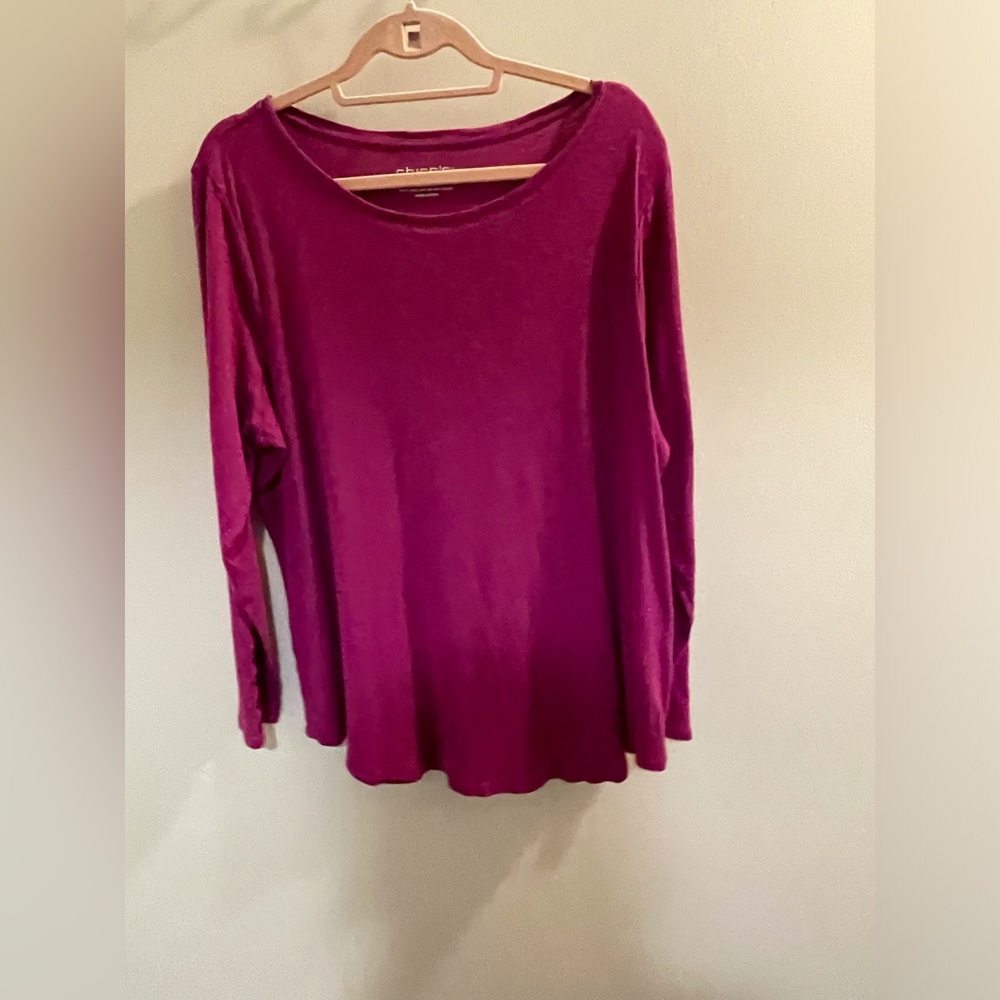 Chico's Pink Relaxed Jersey Blouse